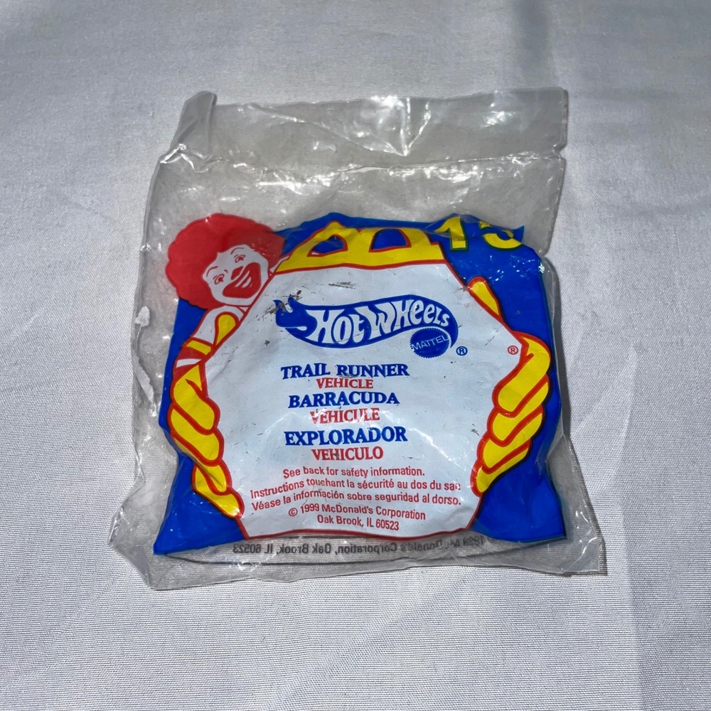 Vintage‎ 1999 McDonalds Happy Meal Hot Wheels Trail Runner Barracuda Sealed Toy